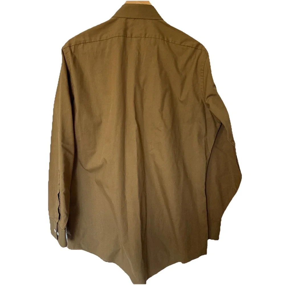 PRIORITIES‎ by Van Heusen Shirt Mens Long Sleeve Size 16 1/2 32/33, Brown